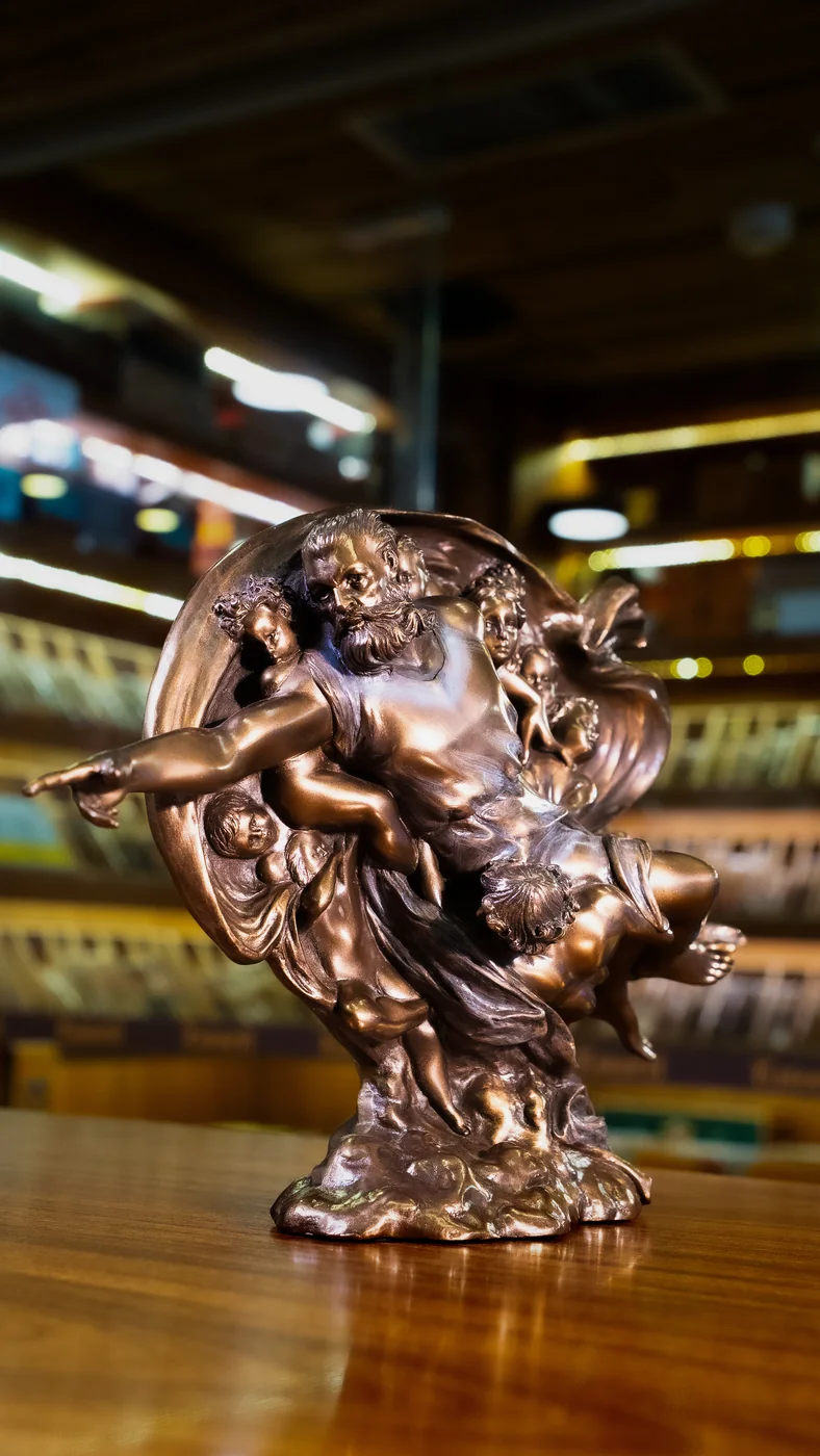 Detalhe de escultura em bronze